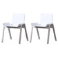 Scandinavian Stackable Dining Arm Chair Solid Back Armchair with Wood Legs White 2 Piece Set Clearhalo ' kitchen&dining_furn' 'Dining Chairs' 'Dining Tables & Seating' 'dining_chair' 'furn' 'furn_dining_chair' 'Furniture' 'furniture_dining_chair' 'Kitchen & Dining Furniture' 'kitchen' 3837975