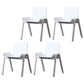 Scandinavian Stackable Dining Arm Chair Solid Back Armchair with Wood Legs White 4 Piece Set Clearhalo ' kitchen&dining_furn' 'Dining Chairs' 'Dining Tables & Seating' 'dining_chair' 'furn' 'furn_dining_chair' 'Furniture' 'furniture_dining_chair' 'Kitchen & Dining Furniture' 'kitchen' 3837976