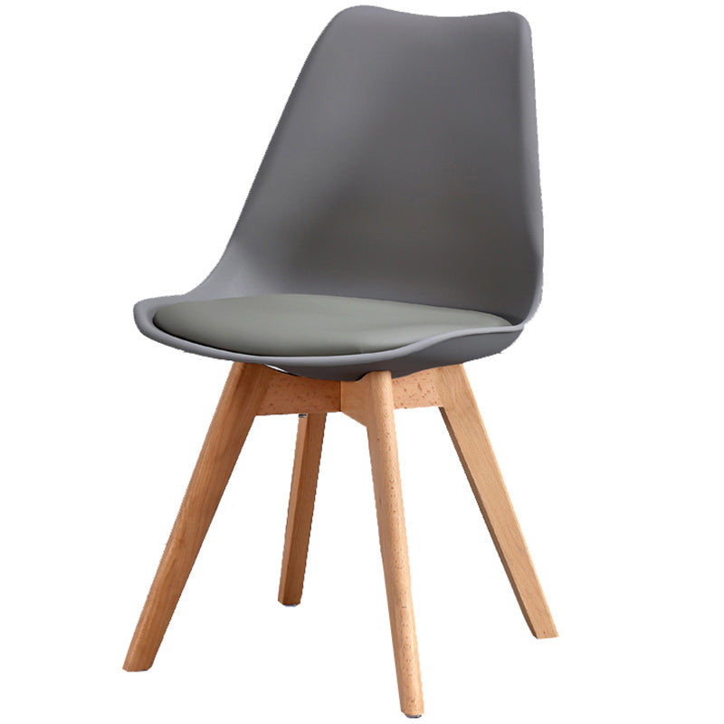 Upholstered Armless Dining Chairs Solid Back Side Chairs with Wood Legs Grey 1 Piece Clearhalo ' kitchen&dining_furn' 'Dining Chairs' 'Dining Tables & Seating' 'dining_chair' 'Furniture' 'furniture_dining_chair' 'Kitchen & Dining Furniture' 'kitchen' 3837981