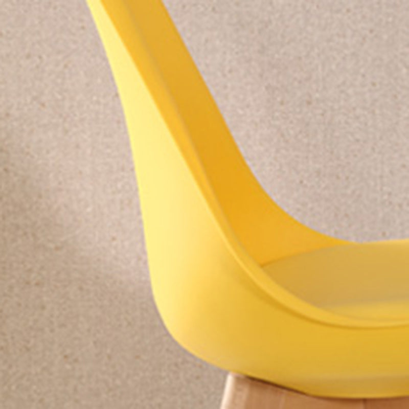 Upholstered Armless Dining Chairs Solid Back Side Chairs with Wood Legs Clearhalo ' kitchen&dining_furn' 'Dining Chairs' 'Dining Tables & Seating' 'dining_chair' 'Furniture' 'furniture_dining_chair' 'Kitchen & Dining Furniture' 'kitchen' 3837994