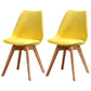 Upholstered Armless Dining Chairs Solid Back Side Chairs with Wood Legs Yellow Set of 2 Clearhalo ' kitchen&dining_furn' 'Dining Chairs' 'Dining Tables & Seating' 'dining_chair' 'Furniture' 'furniture_dining_chair' 'Kitchen & Dining Furniture' 'kitchen' 3837995