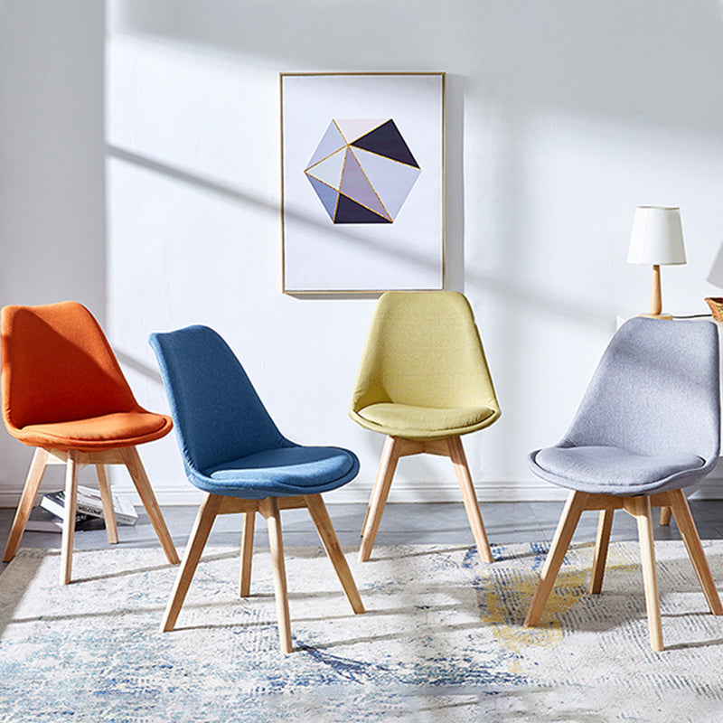 Upholstered Armless Dining Chairs Solid Back Side Chairs with Wood Legs Clearhalo ' kitchen&dining_furn' 'Dining Chairs' 'Dining Tables & Seating' 'dining_chair' 'Furniture' 'furniture_dining_chair' 'Kitchen & Dining Furniture' 'kitchen' 3838005