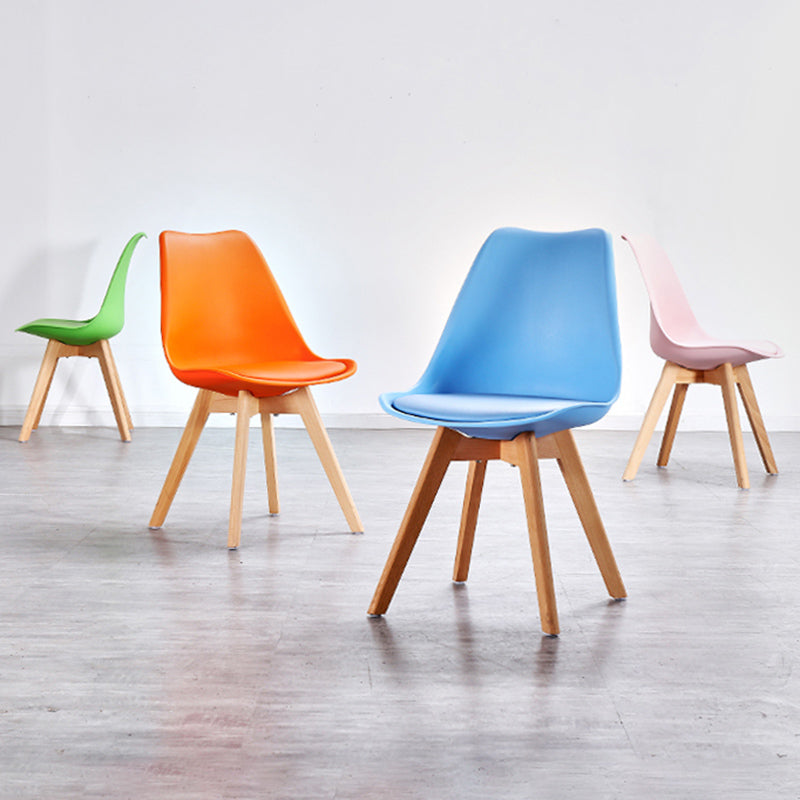 Upholstered Armless Dining Chairs Solid Back Side Chairs with Wood Legs Clearhalo ' kitchen&dining_furn' 'Dining Chairs' 'Dining Tables & Seating' 'dining_chair' 'Furniture' 'furniture_dining_chair' 'Kitchen & Dining Furniture' 'kitchen' 3838006