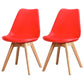 Upholstered Armless Dining Chairs Solid Back Side Chairs with Wood Legs Red Set of 2 Clearhalo ' kitchen&dining_furn' 'Dining Chairs' 'Dining Tables & Seating' 'dining_chair' 'Furniture' 'furniture_dining_chair' 'Kitchen & Dining Furniture' 'kitchen' 3838007
