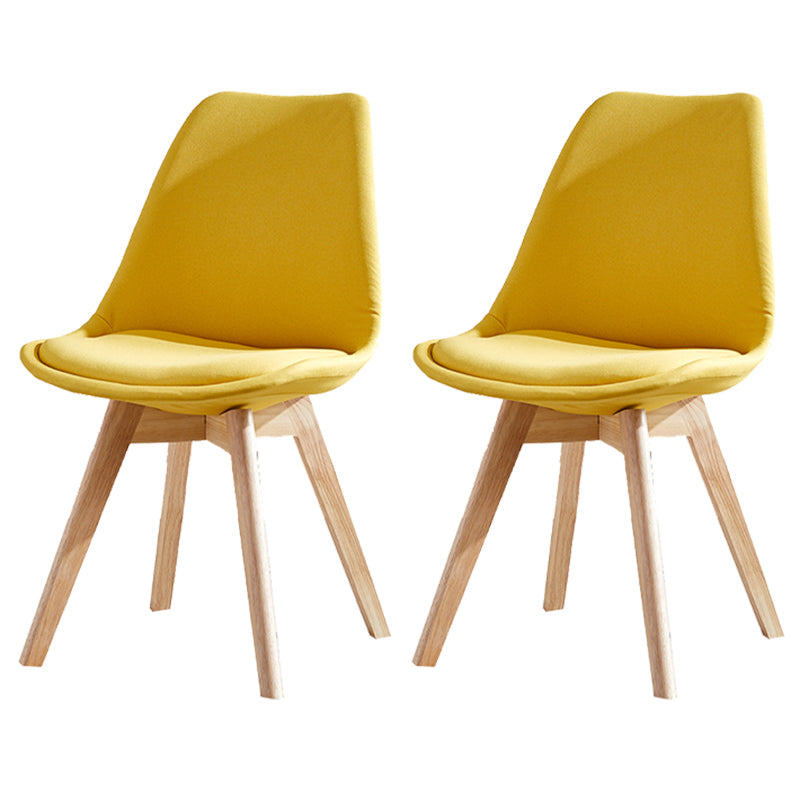 Upholstered Armless Dining Chairs Solid Back Side Chairs with Wood Legs Ginger Set of 2 Clearhalo ' kitchen&dining_furn' 'Dining Chairs' 'Dining Tables & Seating' 'dining_chair' 'Furniture' 'furniture_dining_chair' 'Kitchen & Dining Furniture' 'kitchen' 3838020