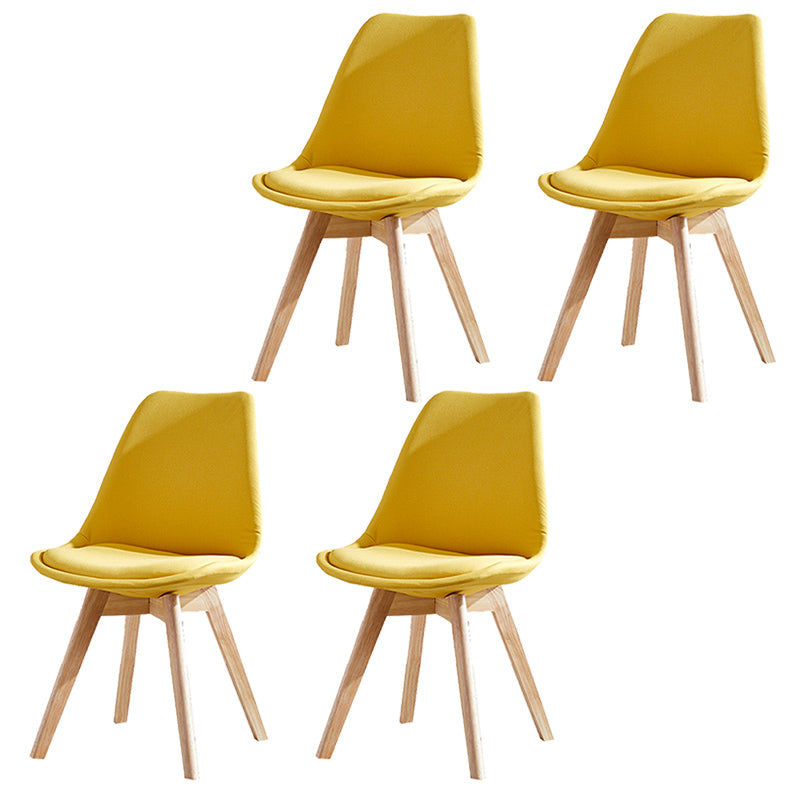 Upholstered Armless Dining Chairs Solid Back Side Chairs with Wood Legs Ginger Set of 4 Clearhalo ' kitchen&dining_furn' 'Dining Chairs' 'Dining Tables & Seating' 'dining_chair' 'Furniture' 'furniture_dining_chair' 'Kitchen & Dining Furniture' 'kitchen' 3838021