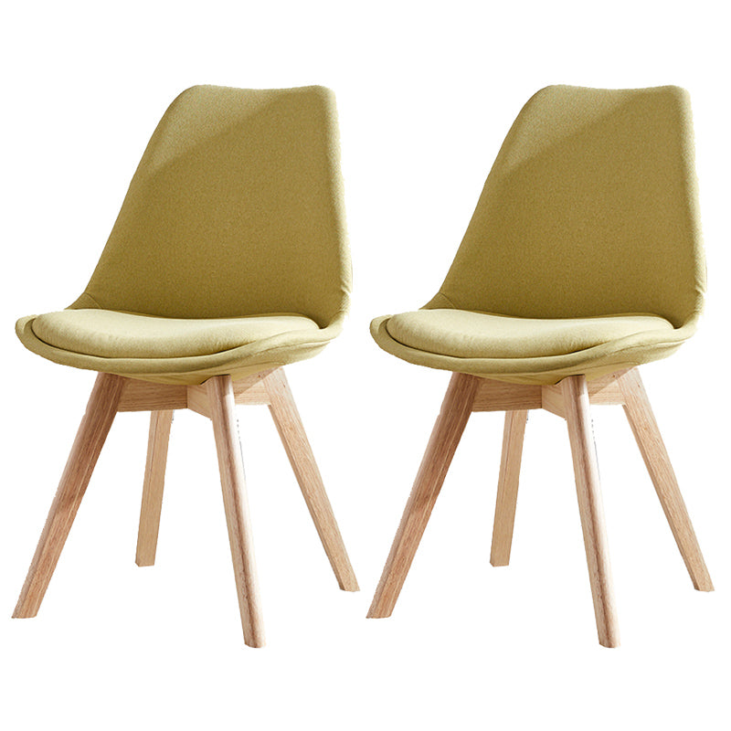 Upholstered Armless Dining Chairs Solid Back Side Chairs with Wood Legs Olive Green Set of 2 Clearhalo ' kitchen&dining_furn' 'Dining Chairs' 'Dining Tables & Seating' 'dining_chair' 'Furniture' 'furniture_dining_chair' 'Kitchen & Dining Furniture' 'kitchen' 3838029