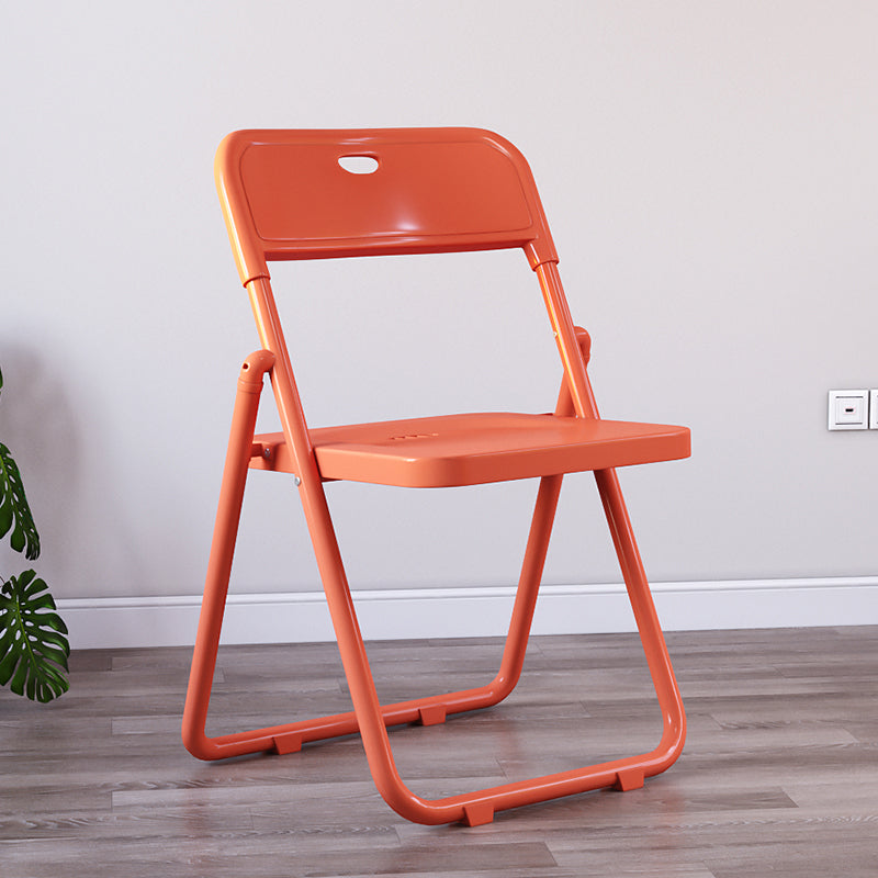 Contemporary Metal Dining Chairs Home Folding Open Back Dining Side Chair Orange 1 Piece Clearhalo ' kitchen&dining_furn' 'Dining Chairs' 'Dining Tables & Seating' 'dining_chair' 'furn' 'furn_dining_chair' 'Furniture' 'furniture_dining_chair' 'Kitchen & Dining Furniture' 'kitchen' 3846314