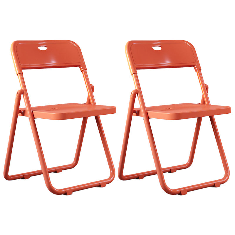 Contemporary Metal Dining Chairs Home Folding Open Back Dining Side Chair Orange 2 Piece Set Clearhalo ' kitchen&dining_furn' 'Dining Chairs' 'Dining Tables & Seating' 'dining_chair' 'furn' 'furn_dining_chair' 'Furniture' 'furniture_dining_chair' 'Kitchen & Dining Furniture' 'kitchen' 3846316