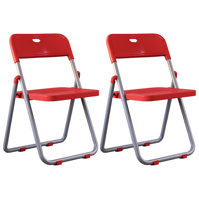 Contemporary Metal Dining Chairs Home Folding Open Back Dining Side Chair Gray-Red 2 Piece Set Clearhalo ' kitchen&dining_furn' 'Dining Chairs' 'Dining Tables & Seating' 'dining_chair' 'furn' 'furn_dining_chair' 'Furniture' 'furniture_dining_chair' 'Kitchen & Dining Furniture' 'kitchen' 3846322