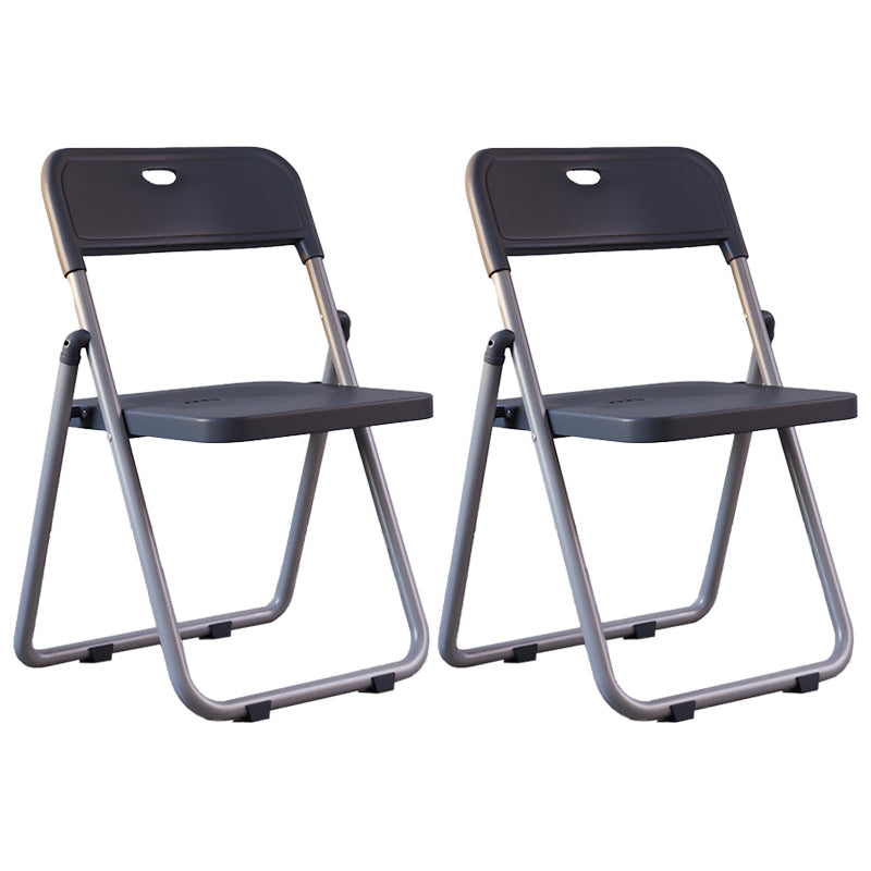 Contemporary Metal Dining Chairs Home Folding Open Back Dining Side Chair Light Gray-Black 2 Piece Set Clearhalo ' kitchen&dining_furn' 'Dining Chairs' 'Dining Tables & Seating' 'dining_chair' 'furn' 'furn_dining_chair' 'Furniture' 'furniture_dining_chair' 'Kitchen & Dining Furniture' 'kitchen' 3846329