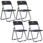 Contemporary Metal Dining Chairs Home Folding Open Back Dining Side Chair Light Gray-Black 4 Piece Set Clearhalo ' kitchen&dining_furn' 'Dining Chairs' 'Dining Tables & Seating' 'dining_chair' 'furn' 'furn_dining_chair' 'Furniture' 'furniture_dining_chair' 'Kitchen & Dining Furniture' 'kitchen' 3846330