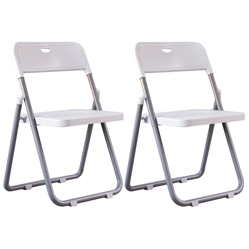 Contemporary Metal Dining Chairs Home Folding Open Back Dining Side Chair Gray-White 2 Piece Set Clearhalo ' kitchen&dining_furn' 'Dining Chairs' 'Dining Tables & Seating' 'dining_chair' 'furn' 'furn_dining_chair' 'Furniture' 'furniture_dining_chair' 'Kitchen & Dining Furniture' 'kitchen' 3846332