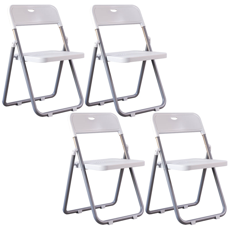 Contemporary Metal Dining Chairs Home Folding Open Back Dining Side Chair Gray-White 4 Piece Set Clearhalo ' kitchen&dining_furn' 'Dining Chairs' 'Dining Tables & Seating' 'dining_chair' 'furn' 'furn_dining_chair' 'Furniture' 'furniture_dining_chair' 'Kitchen & Dining Furniture' 'kitchen' 3846333