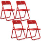 Contemporary Metal Dining Chairs Home Folding Open Back Dining Side Chair Red 4 Piece Set Clearhalo ' kitchen&dining_furn' 'Dining Chairs' 'Dining Tables & Seating' 'dining_chair' 'furn' 'furn_dining_chair' 'Furniture' 'furniture_dining_chair' 'Kitchen & Dining Furniture' 'kitchen' 3846336