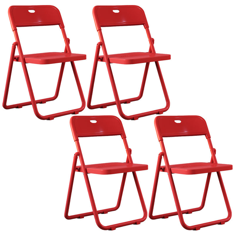 Contemporary Metal Dining Chairs Home Folding Open Back Dining Side Chair Red 4 Piece Set Clearhalo ' kitchen&dining_furn' 'Dining Chairs' 'Dining Tables & Seating' 'dining_chair' 'furn' 'furn_dining_chair' 'Furniture' 'furniture_dining_chair' 'Kitchen & Dining Furniture' 'kitchen' 3846336
