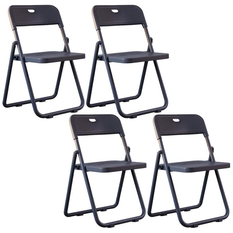 Contemporary Metal Dining Chairs Home Folding Open Back Dining Side Chair Black 4 Piece Set Clearhalo ' kitchen&dining_furn' 'Dining Chairs' 'Dining Tables & Seating' 'dining_chair' 'furn' 'furn_dining_chair' 'Furniture' 'furniture_dining_chair' 'Kitchen & Dining Furniture' 'kitchen' 3846342