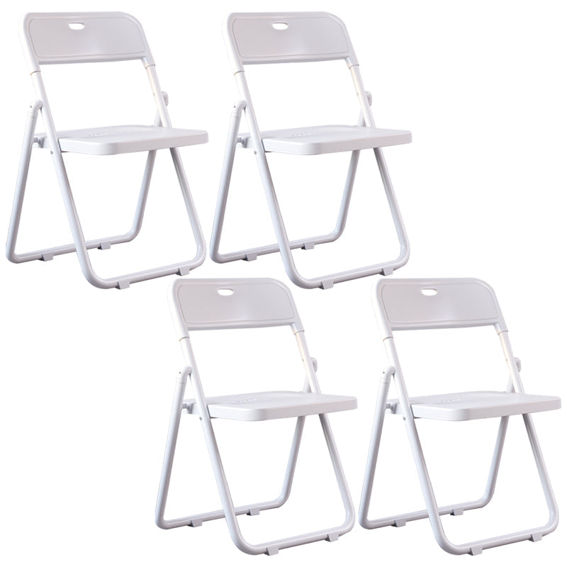 Contemporary Metal Dining Chairs Home Folding Open Back Dining Side Chair White 4 Piece Set Clearhalo ' kitchen&dining_furn' 'Dining Chairs' 'Dining Tables & Seating' 'dining_chair' 'furn' 'furn_dining_chair' 'Furniture' 'furniture_dining_chair' 'Kitchen & Dining Furniture' 'kitchen' 3846348