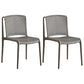Scandinavian Stackable Armless Dining Chairs Plastic Slat Back Side Chair Grey 2 Piece Set Clearhalo ' kitchen&dining_furn' 'Dining Chairs' 'Dining Tables & Seating' 'dining_chair' 'furn' 'furn_dining_chair' 'Furniture' 'furniture_dining_chair' 'Kitchen & Dining Furniture' 'kitchen' 3846355