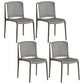 Scandinavian Stackable Armless Dining Chairs Plastic Slat Back Side Chair Grey 4 Piece Set Clearhalo ' kitchen&dining_furn' 'Dining Chairs' 'Dining Tables & Seating' 'dining_chair' 'furn' 'furn_dining_chair' 'Furniture' 'furniture_dining_chair' 'Kitchen & Dining Furniture' 'kitchen' 3846357