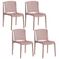 Scandinavian Stackable Armless Dining Chairs Plastic Slat Back Side Chair Pink 4 Piece Set Clearhalo ' kitchen&dining_furn' 'Dining Chairs' 'Dining Tables & Seating' 'dining_chair' 'furn' 'furn_dining_chair' 'Furniture' 'furniture_dining_chair' 'Kitchen & Dining Furniture' 'kitchen' 3846362