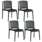 Scandinavian Stackable Armless Dining Chairs Plastic Slat Back Side Chair Black 4 Piece Set Clearhalo ' kitchen&dining_furn' 'Dining Chairs' 'Dining Tables & Seating' 'dining_chair' 'furn' 'furn_dining_chair' 'Furniture' 'furniture_dining_chair' 'Kitchen & Dining Furniture' 'kitchen' 3846375