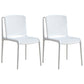 Scandinavian Stackable Armless Dining Chairs Plastic Slat Back Side Chair White 2 Piece Set Clearhalo ' kitchen&dining_furn' 'Dining Chairs' 'Dining Tables & Seating' 'dining_chair' 'furn' 'furn_dining_chair' 'Furniture' 'furniture_dining_chair' 'Kitchen & Dining Furniture' 'kitchen' 3846377