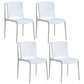 Scandinavian Stackable Armless Dining Chairs Plastic Slat Back Side Chair White 4 Piece Set Clearhalo ' kitchen&dining_furn' 'Dining Chairs' 'Dining Tables & Seating' 'dining_chair' 'furn' 'furn_dining_chair' 'Furniture' 'furniture_dining_chair' 'Kitchen & Dining Furniture' 'kitchen' 3846378