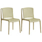 Scandinavian Stackable Armless Dining Chairs Plastic Slat Back Side Chair Camel 2 Piece Set Clearhalo ' kitchen&dining_furn' 'Dining Chairs' 'Dining Tables & Seating' 'dining_chair' 'furn' 'furn_dining_chair' 'Furniture' 'furniture_dining_chair' 'Kitchen & Dining Furniture' 'kitchen' 3846380