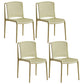 Scandinavian Stackable Armless Dining Chairs Plastic Slat Back Side Chair Camel 4 Piece Set Clearhalo ' kitchen&dining_furn' 'Dining Chairs' 'Dining Tables & Seating' 'dining_chair' 'furn' 'furn_dining_chair' 'Furniture' 'furniture_dining_chair' 'Kitchen & Dining Furniture' 'kitchen' 3846381