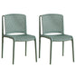 Scandinavian Stackable Armless Dining Chairs Plastic Slat Back Side Chair Dark Green 2 Piece Set Clearhalo ' kitchen&dining_furn' 'Dining Chairs' 'Dining Tables & Seating' 'dining_chair' 'furn' 'furn_dining_chair' 'Furniture' 'furniture_dining_chair' 'Kitchen & Dining Furniture' 'kitchen' 3846386