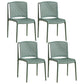 Scandinavian Stackable Armless Dining Chairs Plastic Slat Back Side Chair Dark Green 4 Piece Set Clearhalo ' kitchen&dining_furn' 'Dining Chairs' 'Dining Tables & Seating' 'dining_chair' 'furn' 'furn_dining_chair' 'Furniture' 'furniture_dining_chair' 'Kitchen & Dining Furniture' 'kitchen' 3846387