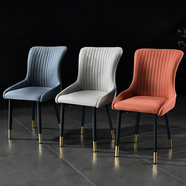 Contemporary Metal Dining Room Chairs Upholstered Side Arm Chairs for Home Use Clearhalo ' kitchen&dining_furn' 'Dining Chairs' 'Dining Tables & Seating' 'dining_chair' 'furn' 'furn_dining_chair' 'Furniture' 'furniture_dining_chair' 'Kitchen & Dining Furniture' 'kitchen' 3846388