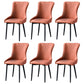 Contemporary Metal Dining Room Chairs Upholstered Side Arm Chairs for Home Use Orange Red 6 Piece Set Black Clearhalo ' kitchen&dining_furn' 'Dining Chairs' 'Dining Tables & Seating' 'dining_chair' 'furn' 'furn_dining_chair' 'Furniture' 'furniture_dining_chair' 'Kitchen & Dining Furniture' 'kitchen' 3846404