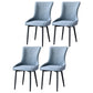 Contemporary Metal Dining Room Chairs Upholstered Side Arm Chairs for Home Use Blue 4 Piece Set Black Clearhalo ' kitchen&dining_furn' 'Dining Chairs' 'Dining Tables & Seating' 'dining_chair' 'furn' 'furn_dining_chair' 'Furniture' 'furniture_dining_chair' 'Kitchen & Dining Furniture' 'kitchen' 3846408