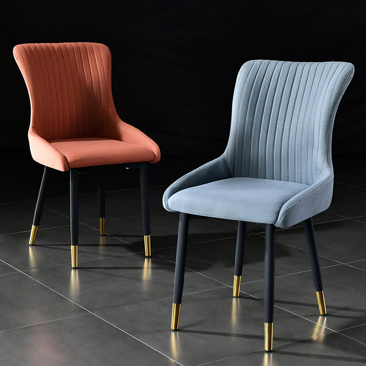 Contemporary Metal Dining Room Chairs Upholstered Side Arm Chairs for Home Use Clearhalo ' kitchen&dining_furn' 'Dining Chairs' 'Dining Tables & Seating' 'dining_chair' 'furn' 'furn_dining_chair' 'Furniture' 'furniture_dining_chair' 'Kitchen & Dining Furniture' 'kitchen' 3846409