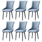 Contemporary Metal Dining Room Chairs Upholstered Side Arm Chairs for Home Use Blue 6 Piece Set Black Clearhalo ' kitchen&dining_furn' 'Dining Chairs' 'Dining Tables & Seating' 'dining_chair' 'furn' 'furn_dining_chair' 'Furniture' 'furniture_dining_chair' 'Kitchen & Dining Furniture' 'kitchen' 3846411