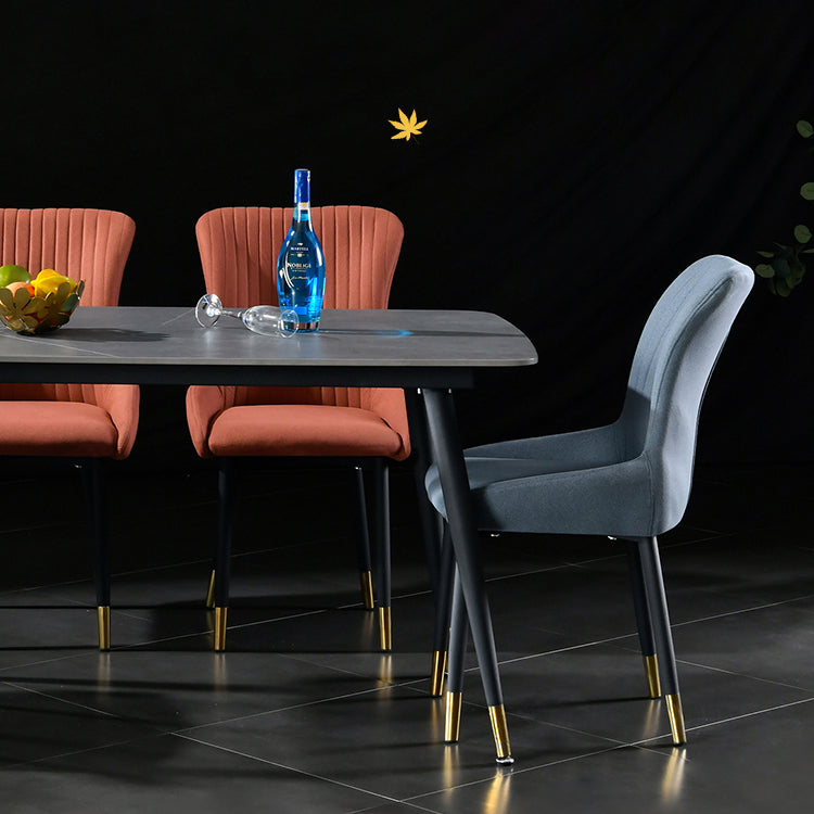 Contemporary Metal Dining Room Chairs Upholstered Side Arm Chairs for Home Use Clearhalo ' kitchen&dining_furn' 'Dining Chairs' 'Dining Tables & Seating' 'dining_chair' 'furn' 'furn_dining_chair' 'Furniture' 'furniture_dining_chair' 'Kitchen & Dining Furniture' 'kitchen' 3846412