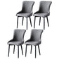 Contemporary Metal Dining Room Chairs Upholstered Side Arm Chairs for Home Use Dark Gray 4 Piece Set Black Clearhalo ' kitchen&dining_furn' 'Dining Chairs' 'Dining Tables & Seating' 'dining_chair' 'furn' 'furn_dining_chair' 'Furniture' 'furniture_dining_chair' 'Kitchen & Dining Furniture' 'kitchen' 3846414