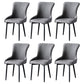Contemporary Metal Dining Room Chairs Upholstered Side Arm Chairs for Home Use Dark Gray 6 Piece Set Black Clearhalo ' kitchen&dining_furn' 'Dining Chairs' 'Dining Tables & Seating' 'dining_chair' 'furn' 'furn_dining_chair' 'Furniture' 'furniture_dining_chair' 'Kitchen & Dining Furniture' 'kitchen' 3846415