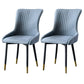 Contemporary Metal Dining Room Chairs Upholstered Side Arm Chairs for Home Use Blue 2 Piece Set Brass Gold Clearhalo ' kitchen&dining_furn' 'Dining Chairs' 'Dining Tables & Seating' 'dining_chair' 'furn' 'furn_dining_chair' 'Furniture' 'furniture_dining_chair' 'Kitchen & Dining Furniture' 'kitchen' 3846416