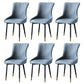 Contemporary Metal Dining Room Chairs Upholstered Side Arm Chairs for Home Use Blue 6 Piece Set Brass Gold Clearhalo ' kitchen&dining_furn' 'Dining Chairs' 'Dining Tables & Seating' 'dining_chair' 'furn' 'furn_dining_chair' 'Furniture' 'furniture_dining_chair' 'Kitchen & Dining Furniture' 'kitchen' 3846418