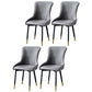 Contemporary Metal Dining Room Chairs Upholstered Side Arm Chairs for Home Use Dark Gray 4 Piece Set Brass Gold Clearhalo ' kitchen&dining_furn' 'Dining Chairs' 'Dining Tables & Seating' 'dining_chair' 'furn' 'furn_dining_chair' 'Furniture' 'furniture_dining_chair' 'Kitchen & Dining Furniture' 'kitchen' 3846420