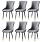 Contemporary Metal Dining Room Chairs Upholstered Side Arm Chairs for Home Use Dark Gray 6 Piece Set Brass Gold Clearhalo ' kitchen&dining_furn' 'Dining Chairs' 'Dining Tables & Seating' 'dining_chair' 'furn' 'furn_dining_chair' 'Furniture' 'furniture_dining_chair' 'Kitchen & Dining Furniture' 'kitchen' 3846421