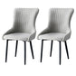 Contemporary Metal Dining Room Chairs Upholstered Side Arm Chairs for Home Use Light Gray 2 Piece Set Black Clearhalo ' kitchen&dining_furn' 'Dining Chairs' 'Dining Tables & Seating' 'dining_chair' 'furn' 'furn_dining_chair' 'Furniture' 'furniture_dining_chair' 'Kitchen & Dining Furniture' 'kitchen' 3846422