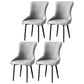 Contemporary Metal Dining Room Chairs Upholstered Side Arm Chairs for Home Use Light Gray 4 Piece Set Black Clearhalo ' kitchen&dining_furn' 'Dining Chairs' 'Dining Tables & Seating' 'dining_chair' 'furn' 'furn_dining_chair' 'Furniture' 'furniture_dining_chair' 'Kitchen & Dining Furniture' 'kitchen' 3846423