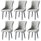 Contemporary Metal Dining Room Chairs Upholstered Side Arm Chairs for Home Use Light Gray 6 Piece Set Black Clearhalo ' kitchen&dining_furn' 'Dining Chairs' 'Dining Tables & Seating' 'dining_chair' 'furn' 'furn_dining_chair' 'Furniture' 'furniture_dining_chair' 'Kitchen & Dining Furniture' 'kitchen' 3846424