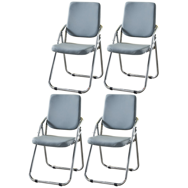 Modern Indoor-Outdoor Metal Chair Home Open Back Dining Side Chair with Arm Grey 4 Piece Set Clearhalo ' kitchen&dining_furn' 'Dining Chairs' 'Dining Tables & Seating' 'dining_chair' 'furn' 'furn_dining_chair' 'Furniture' 'furniture_dining_chair' 'Kitchen & Dining Furniture' 'kitchen' 3846446