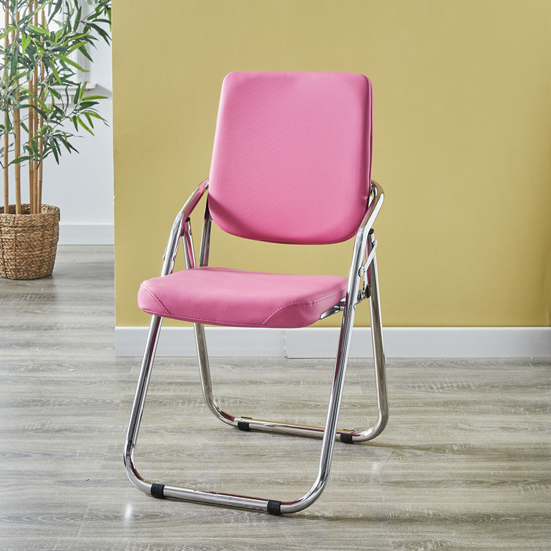 Modern Indoor-Outdoor Metal Chair Home Open Back Dining Side Chair with Arm Pink 1 Piece Clearhalo ' kitchen&dining_furn' 'Dining Chairs' 'Dining Tables & Seating' 'dining_chair' 'furn' 'furn_dining_chair' 'Furniture' 'furniture_dining_chair' 'Kitchen & Dining Furniture' 'kitchen' 3846447