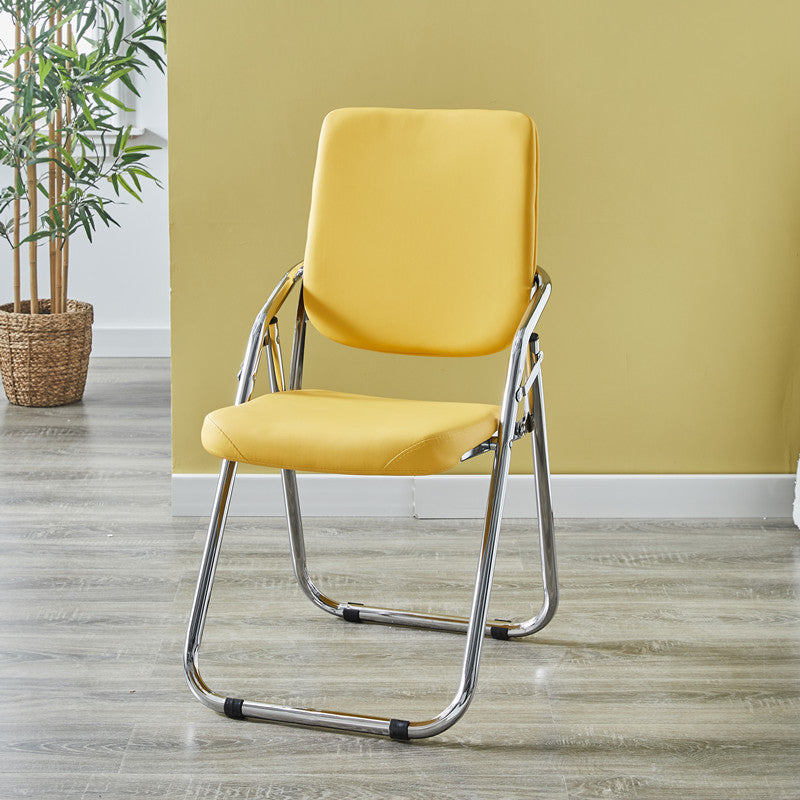 Modern Indoor-Outdoor Metal Chair Home Open Back Dining Side Chair with Arm Yellow 1 Piece Clearhalo ' kitchen&dining_furn' 'Dining Chairs' 'Dining Tables & Seating' 'dining_chair' 'furn' 'furn_dining_chair' 'Furniture' 'furniture_dining_chair' 'Kitchen & Dining Furniture' 'kitchen' 3846453